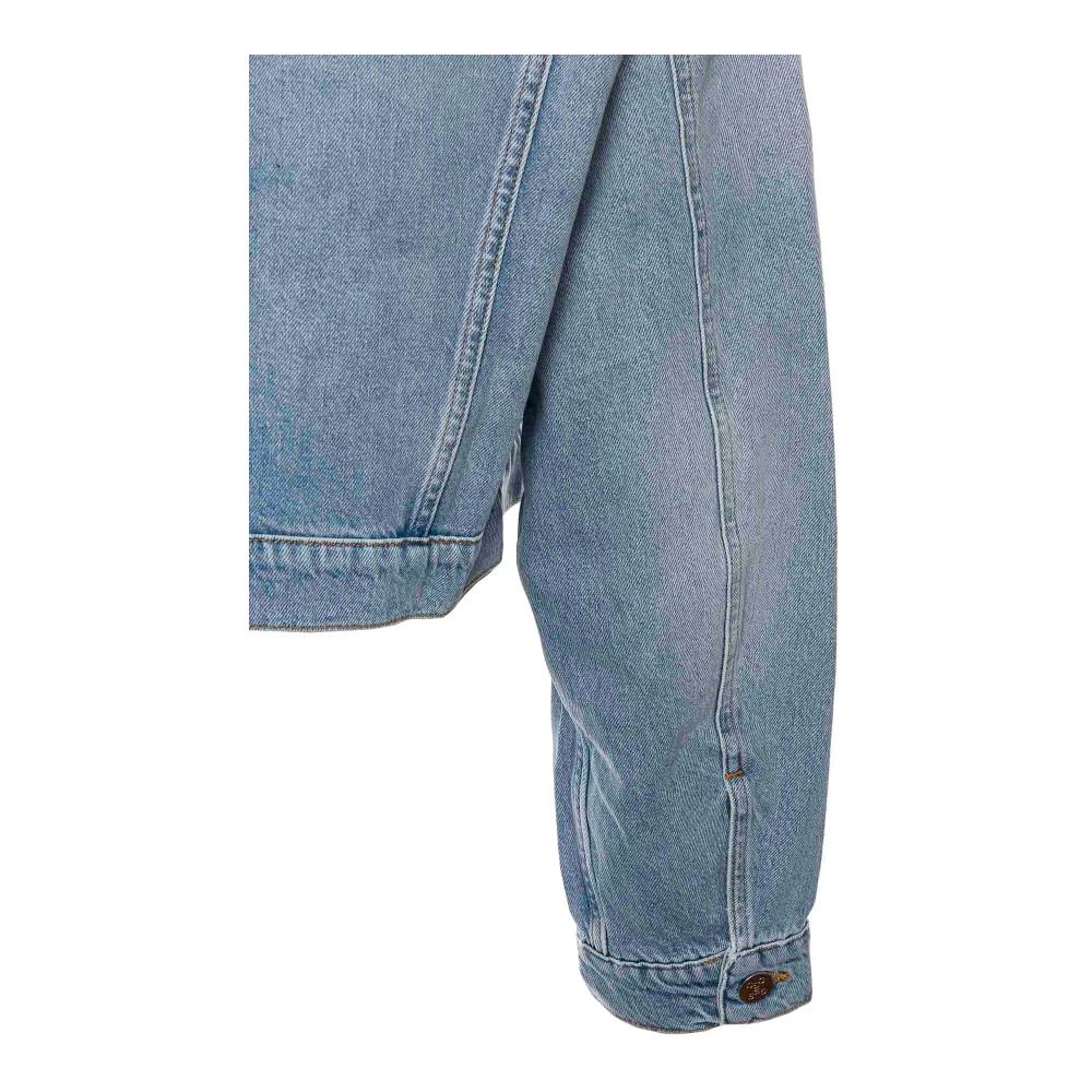closed Boxy Denim Jack met Destroyed Effecten Blue Heren