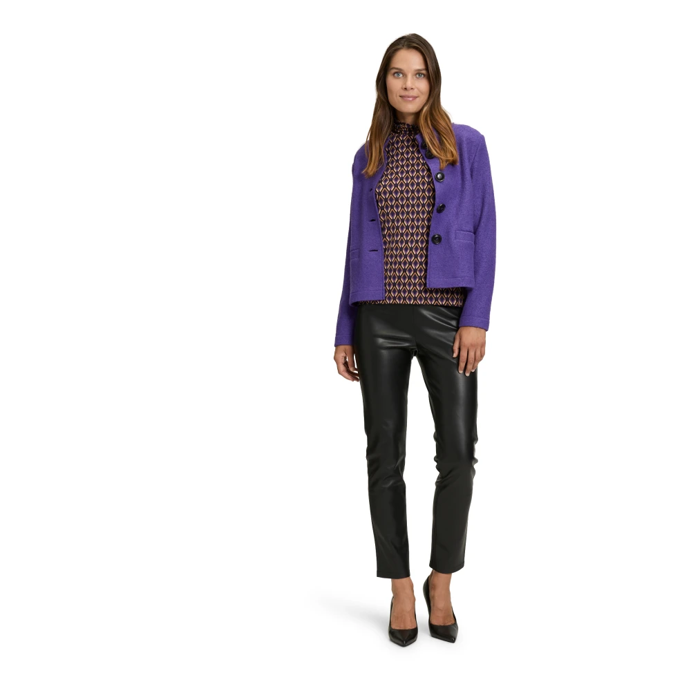 Betty Barclay Casual Blazer met Opstaande Kraag Purple Dames