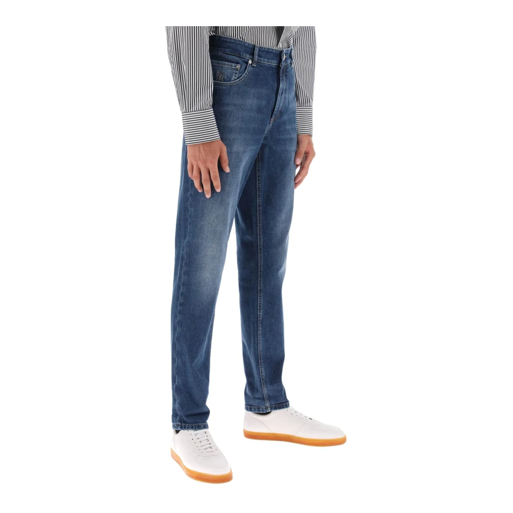 BRUNELLO CUCINELLI Vintage Slim Fit Denim Jeans Blue Heren