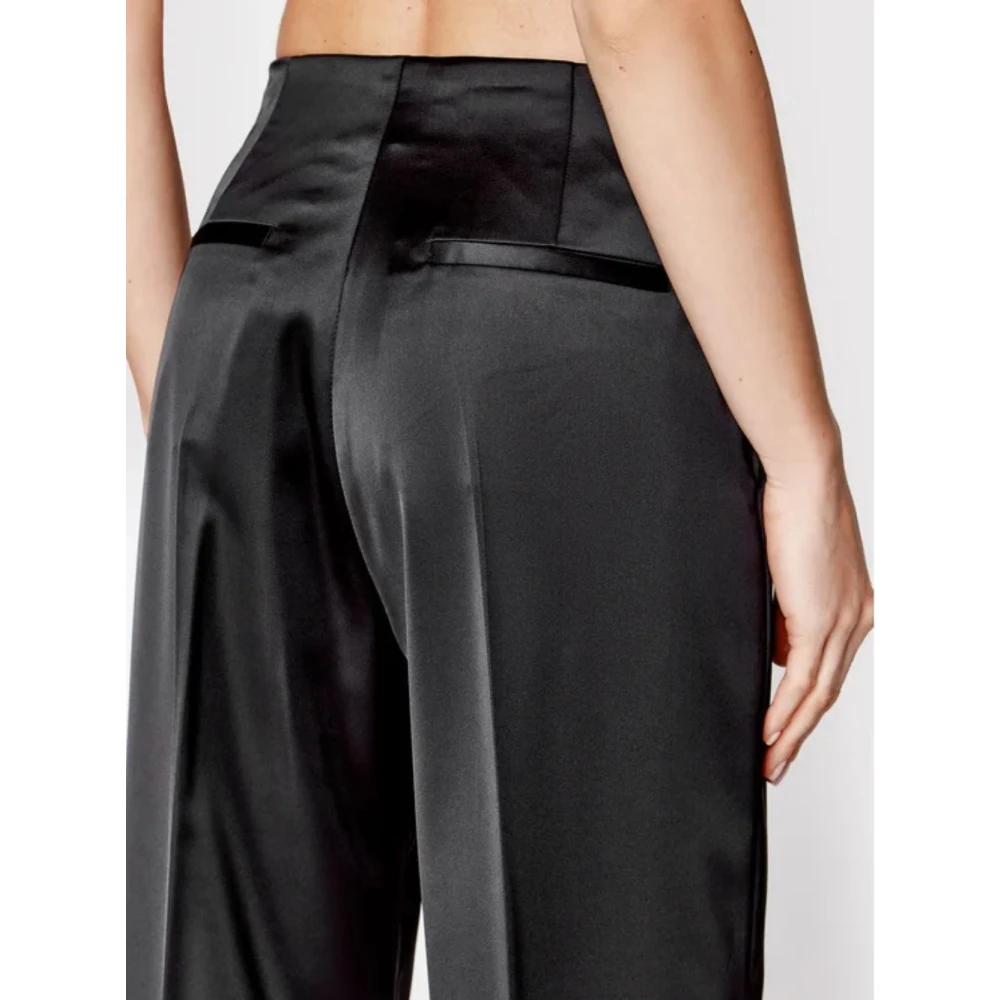 Calvin Klein Duchess Satin Regular Fit Broek Black Dames
