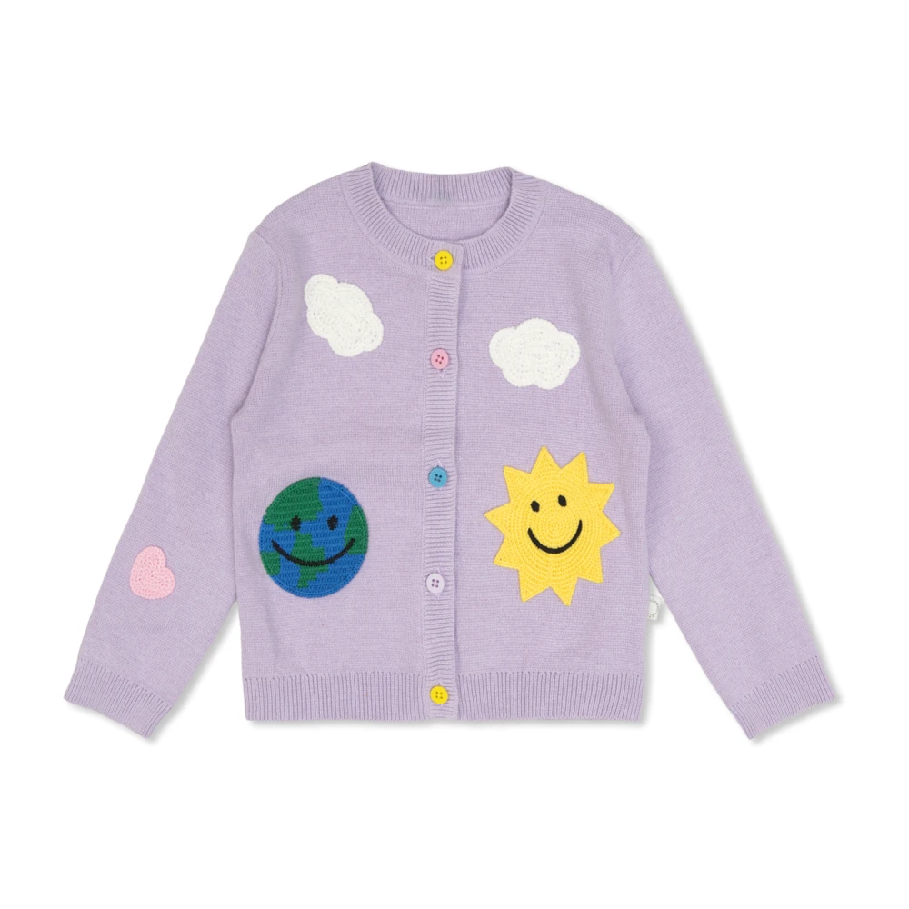 Stella Mccartney Unisex Kids Purple Cardigan With Patches - Kids Cardigans - 3 Y - Kids