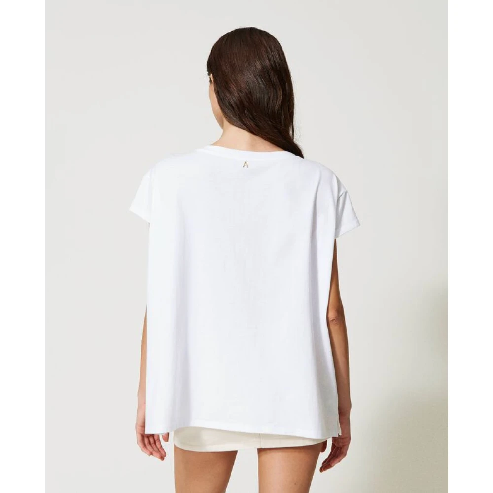 Twinset Geborduurd T-shirt White Dames