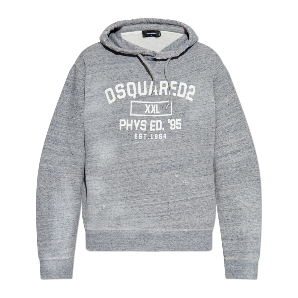 Dsquared2 Men's Gray Hoodies, Xl, Sweatshirt With Print