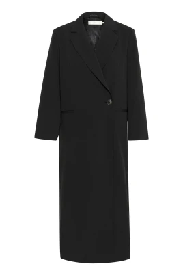 Svart Lång Blazer Jacka