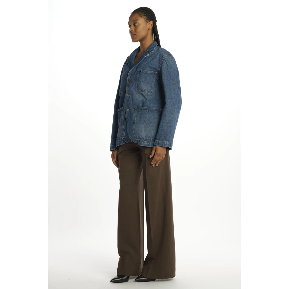 Soeur Blauwe Denim Blazer Jas Blue Dames