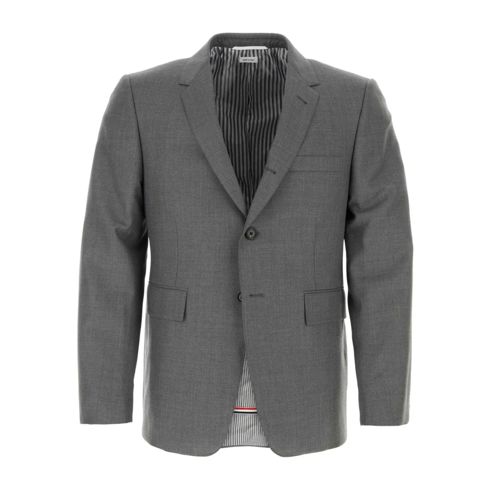 Thom Browne Stijlvolle Grijze Twill Blazer Gray Heren