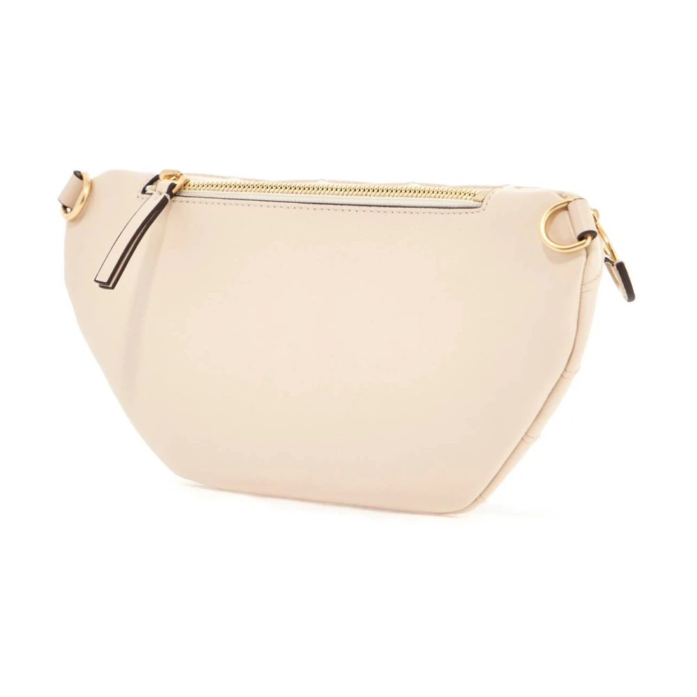 TORY BURCH Leren heuptas met dubbel T-logo White Dames