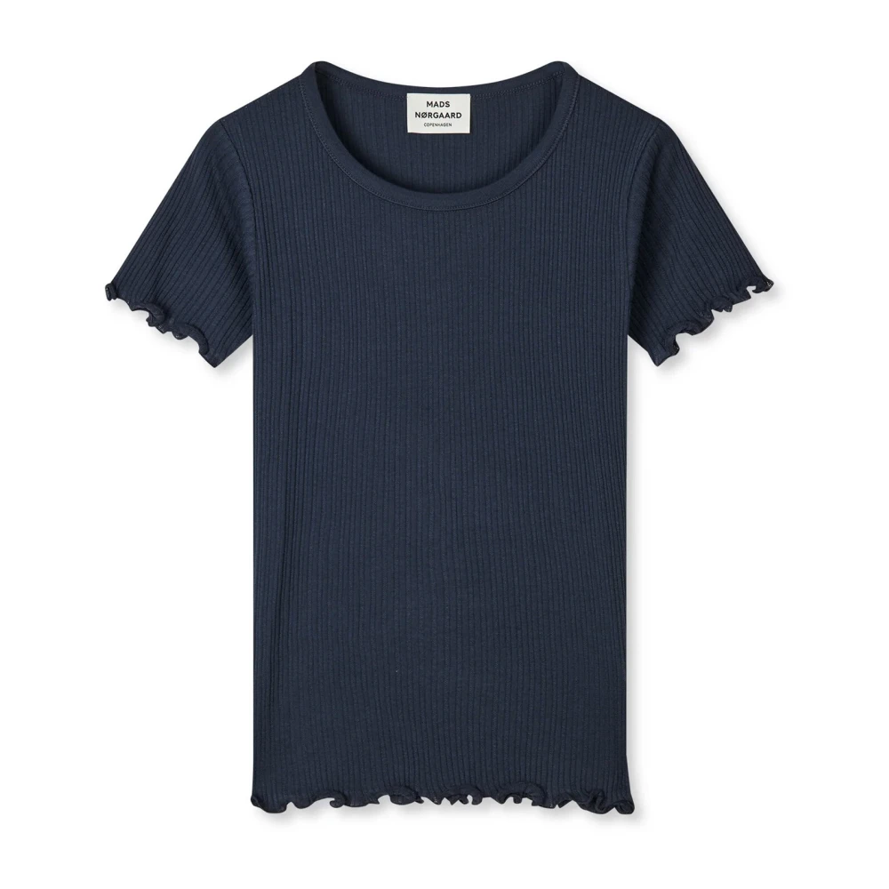 Mads Nørgaard Parisian Night Tee met gekrulde randen Blue Dames