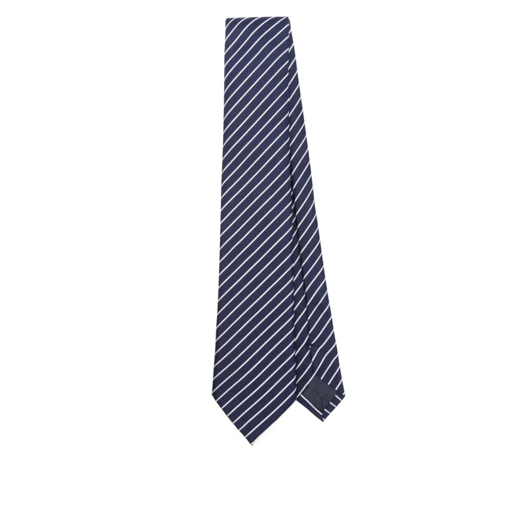 Emporio Armani Elegante Zijden Stropdas voor Mannen Blue Heren