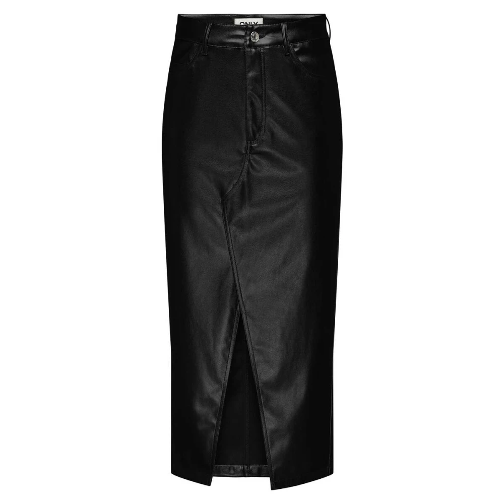 Only Metalen Lange Rok met Elyna Stijl Black Dames