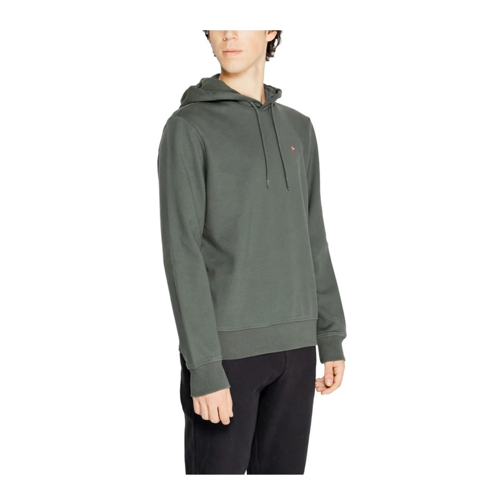 Napapijri Groene Katoenen Hoodie Heren Herfst Winter Collectie Green Heren