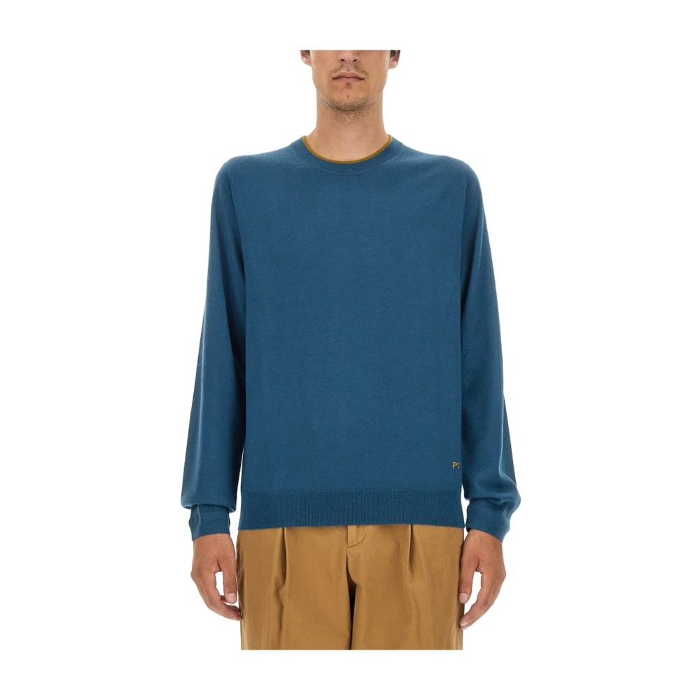 PS By Paul Smith Logo Gebreide kleding voor mannen Blue Heren