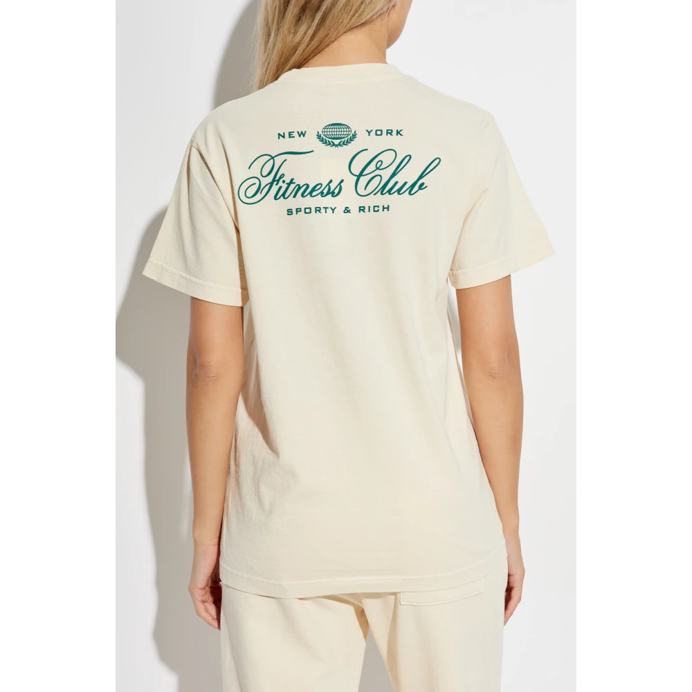 Sporty & Rich T-shirt uit de Wall Street collectie Beige Unisex