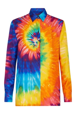 Silk Shirt Printed Tie Dye