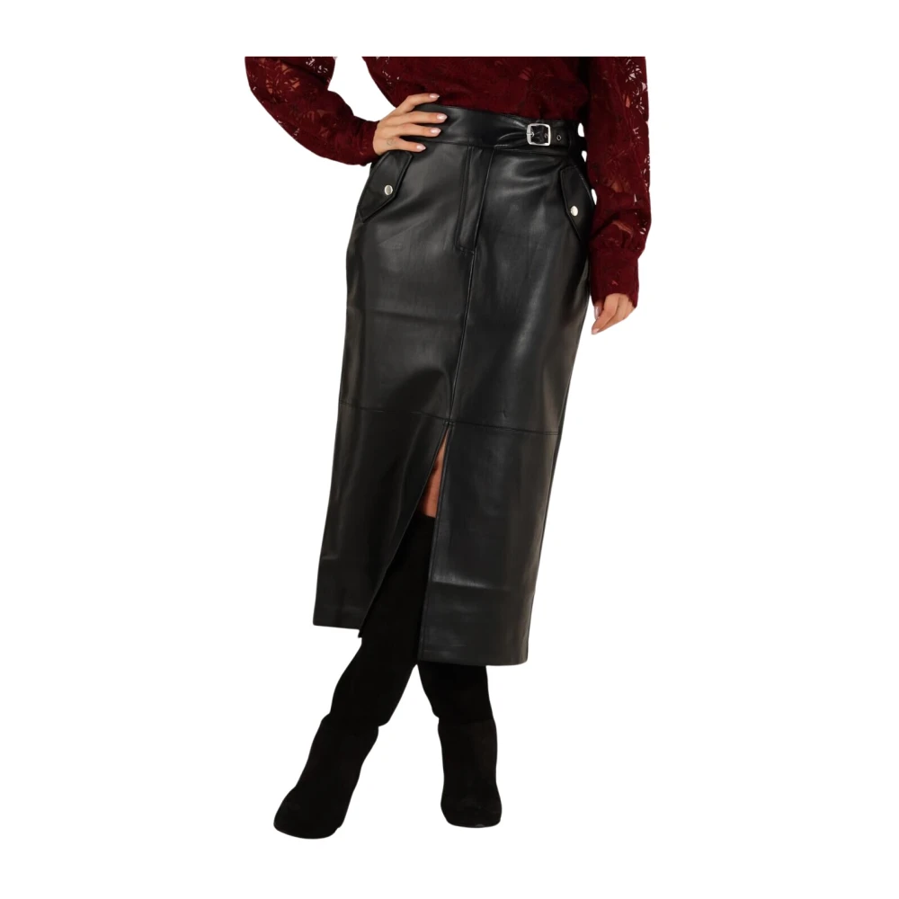 Aaiko Elegante Zwarte Midi Rok Black Dames