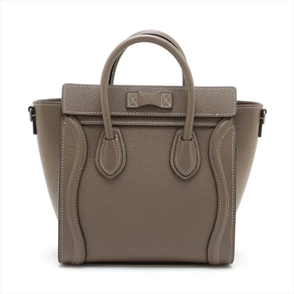 Celine Vintage Pre-owned Leather handbags Gray Dames