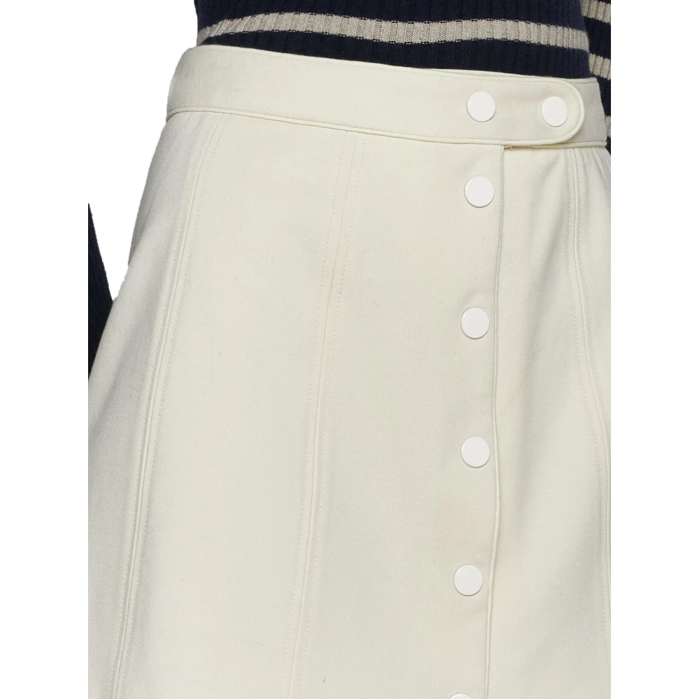 A.p.c. Ecru A-Lijn Rok met Piped Trim Beige Dames