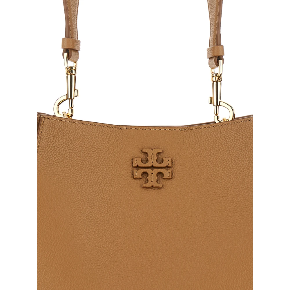 TORY BURCH Beige Bucket Tas met Afneembare Band Beige Dames