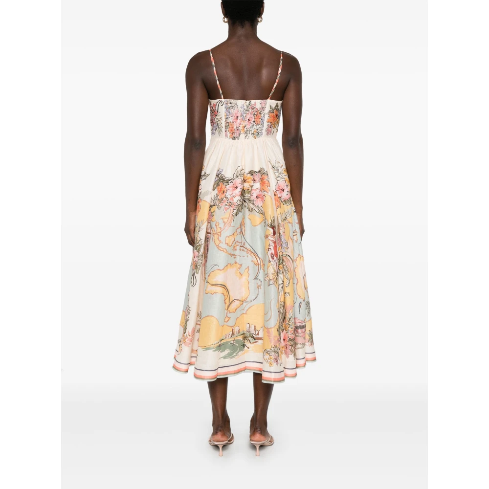 Zimmermann Witte Linnen Trapeze Jurk White Dames