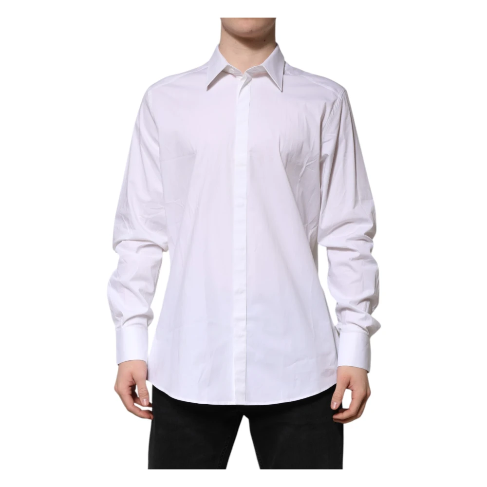 Dolce & Gabbana Men's White Martini Long Sleeve Dress Shirt