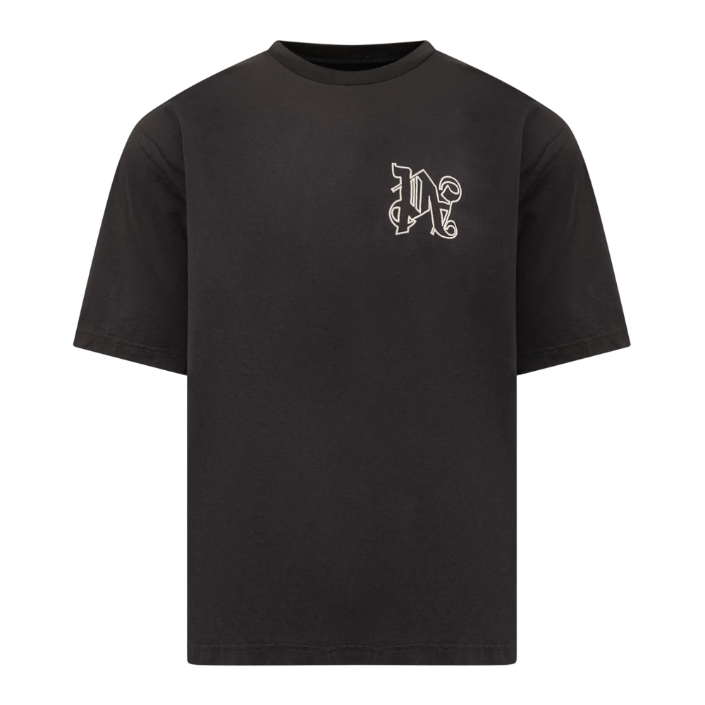 Palm Angels Zwart Monogram Logo T-shirt Black Heren