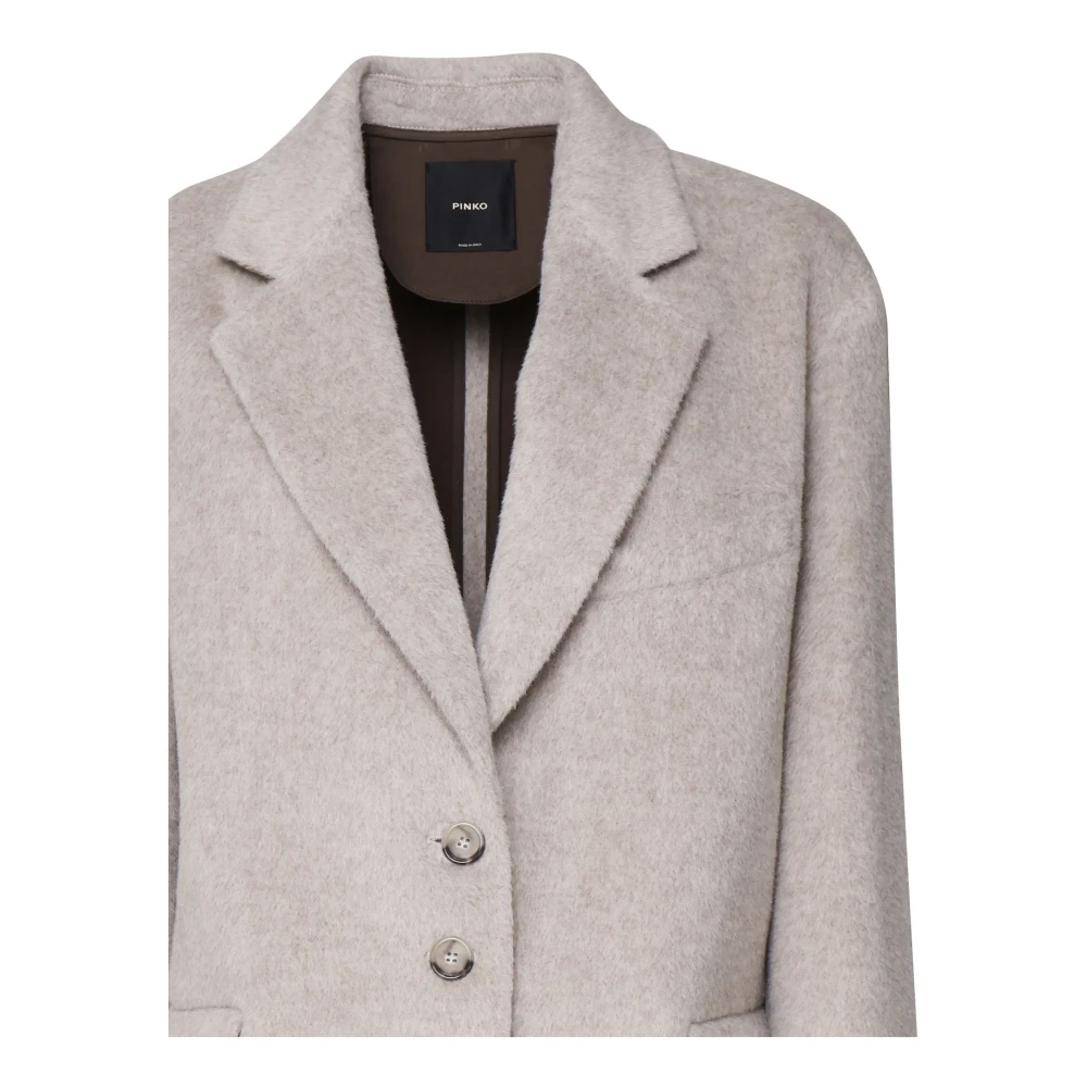 pinko Beige Wollen Blazer Drie Knoopsluiting Beige Dames