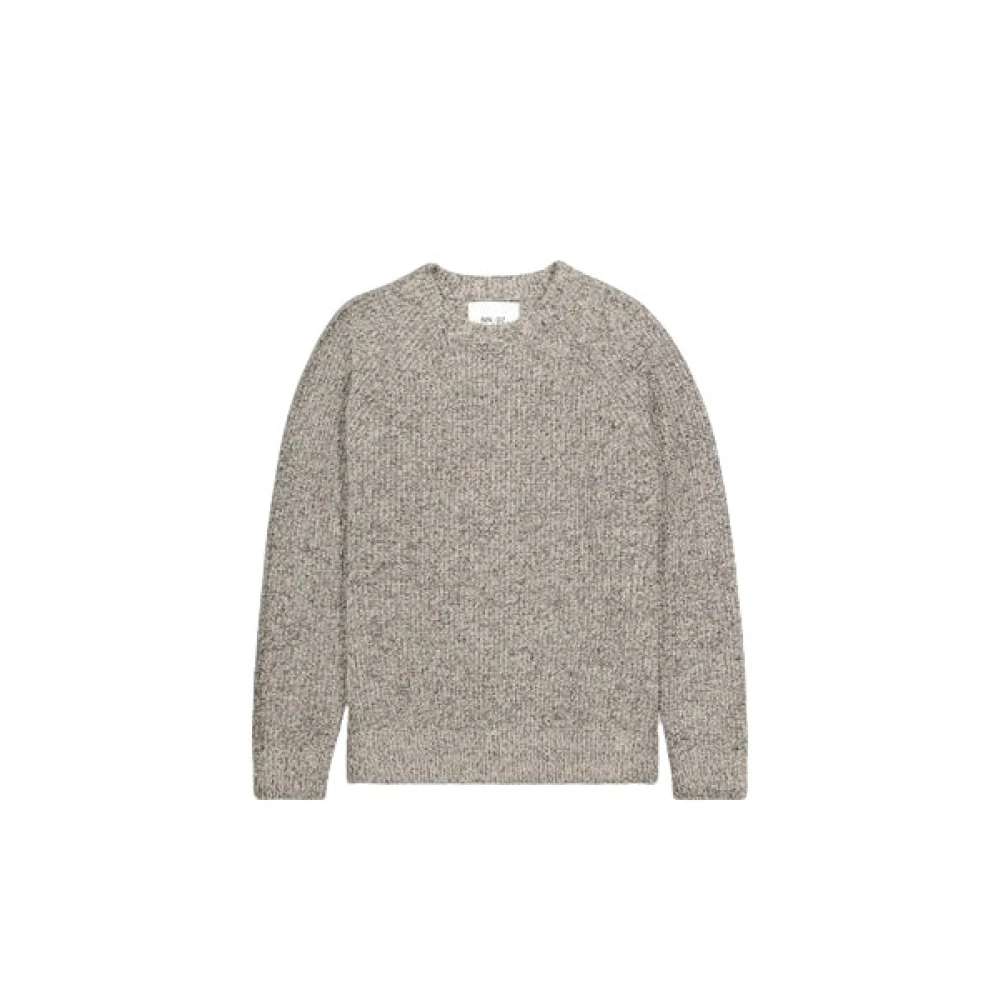 Nn07 Gebreide Crewneck Sweater in Wolmix Gray Heren