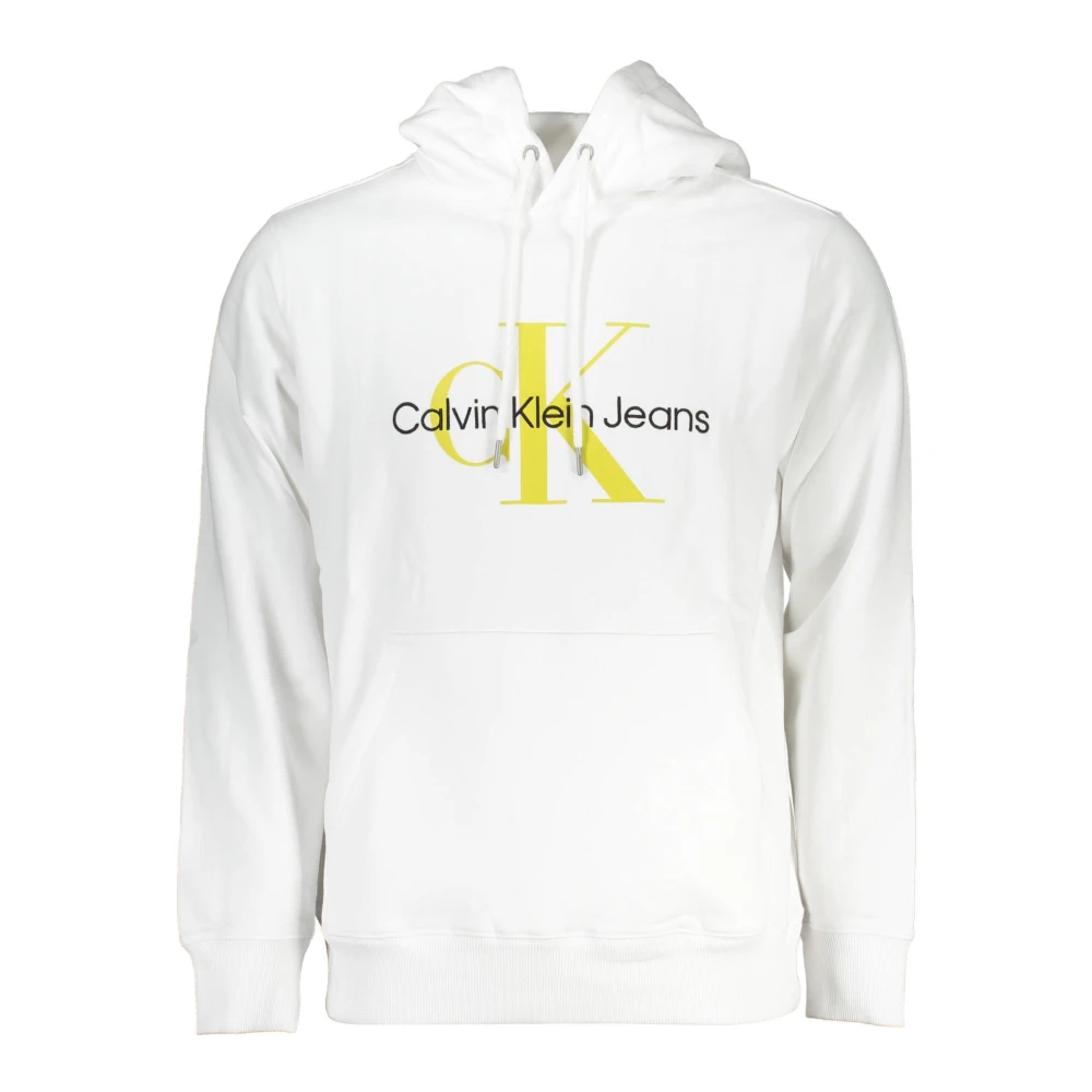 Calvin Klein Hoodie med Tryck och Brodyr White, Herr