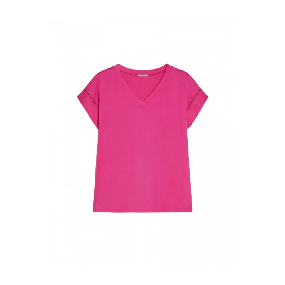 Pennyblack Kimono Mouw V-hals Katoenen T-shirt Pink Dames