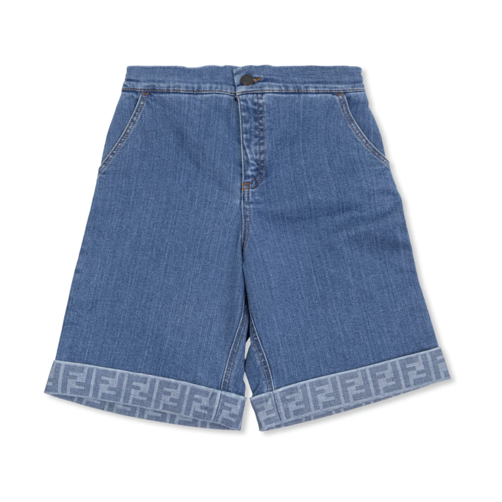 Fendi Unisex Blue Denim Shorts