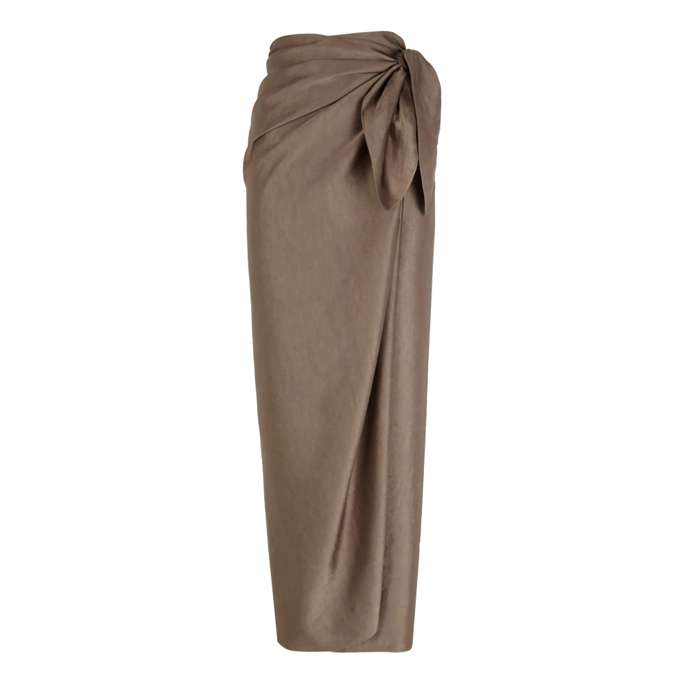 Cortana Vrouw Bruin Rokken Dames, M, Linnen, Gloria, Wikkelrok Mauve Rook