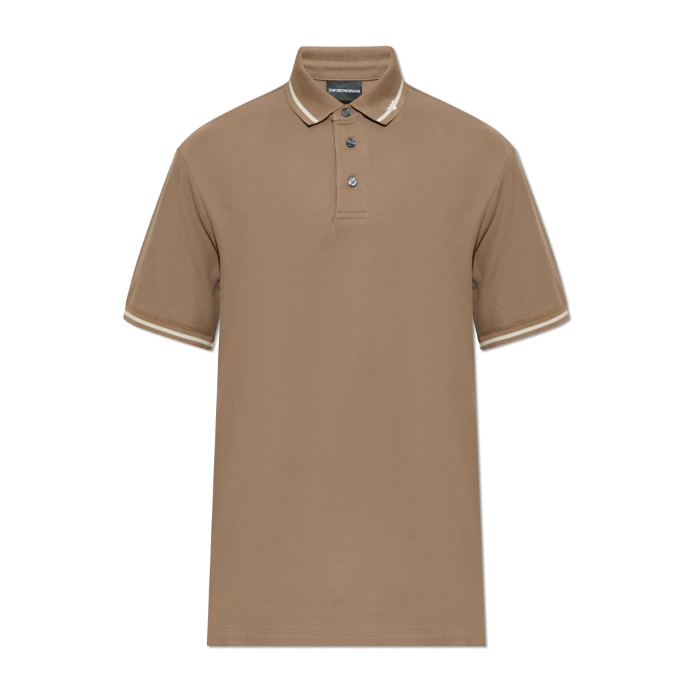 Emporio Armani Herr Brun Toppar M, Polo Med Logotyp