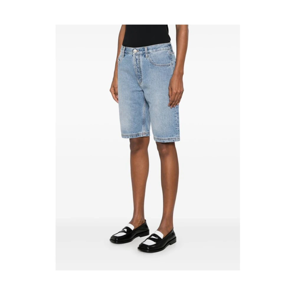 The Attico Hemelsblauw Geborduurd Logo Jeans Blue Dames
