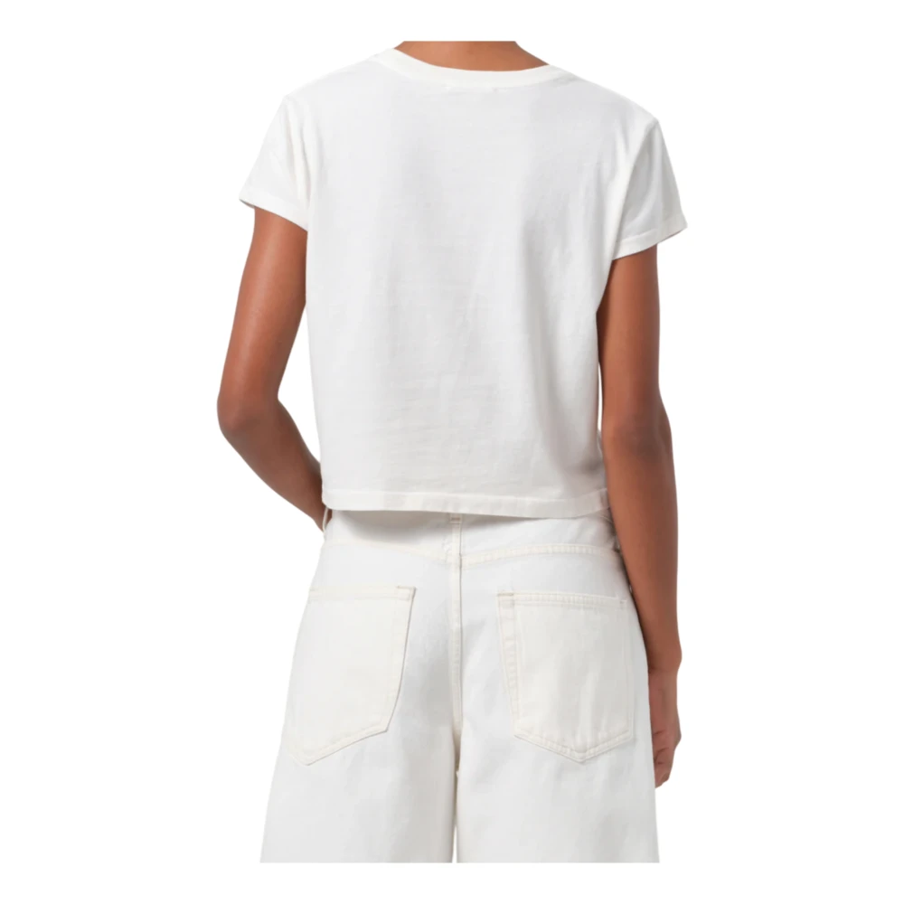 Agolde Witte Stijlvolle T-shirt en Polo White Dames