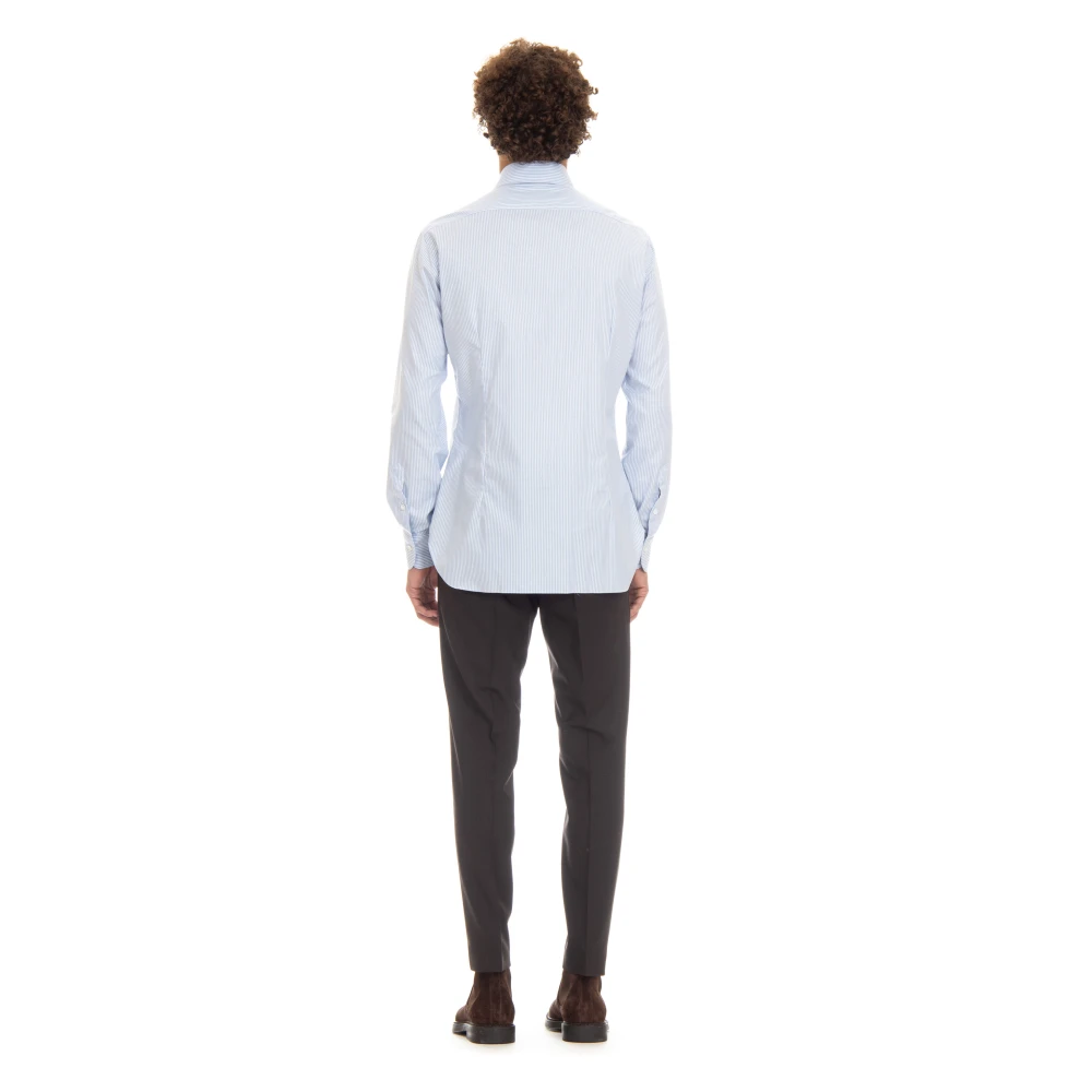 Barba Witte Op Maat Gemaakte Katoenen Overhemd White Heren