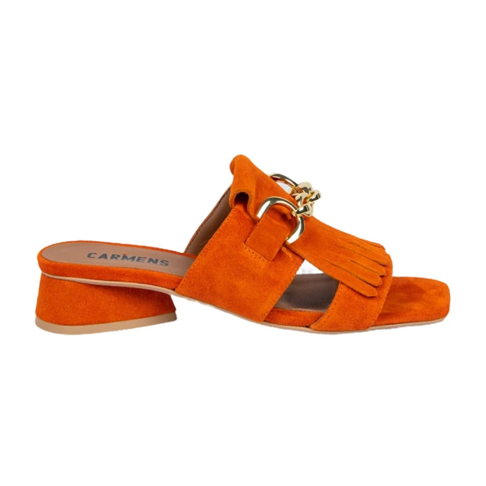 Carmens Orange Mocka Frans Loafers Orange, Dam