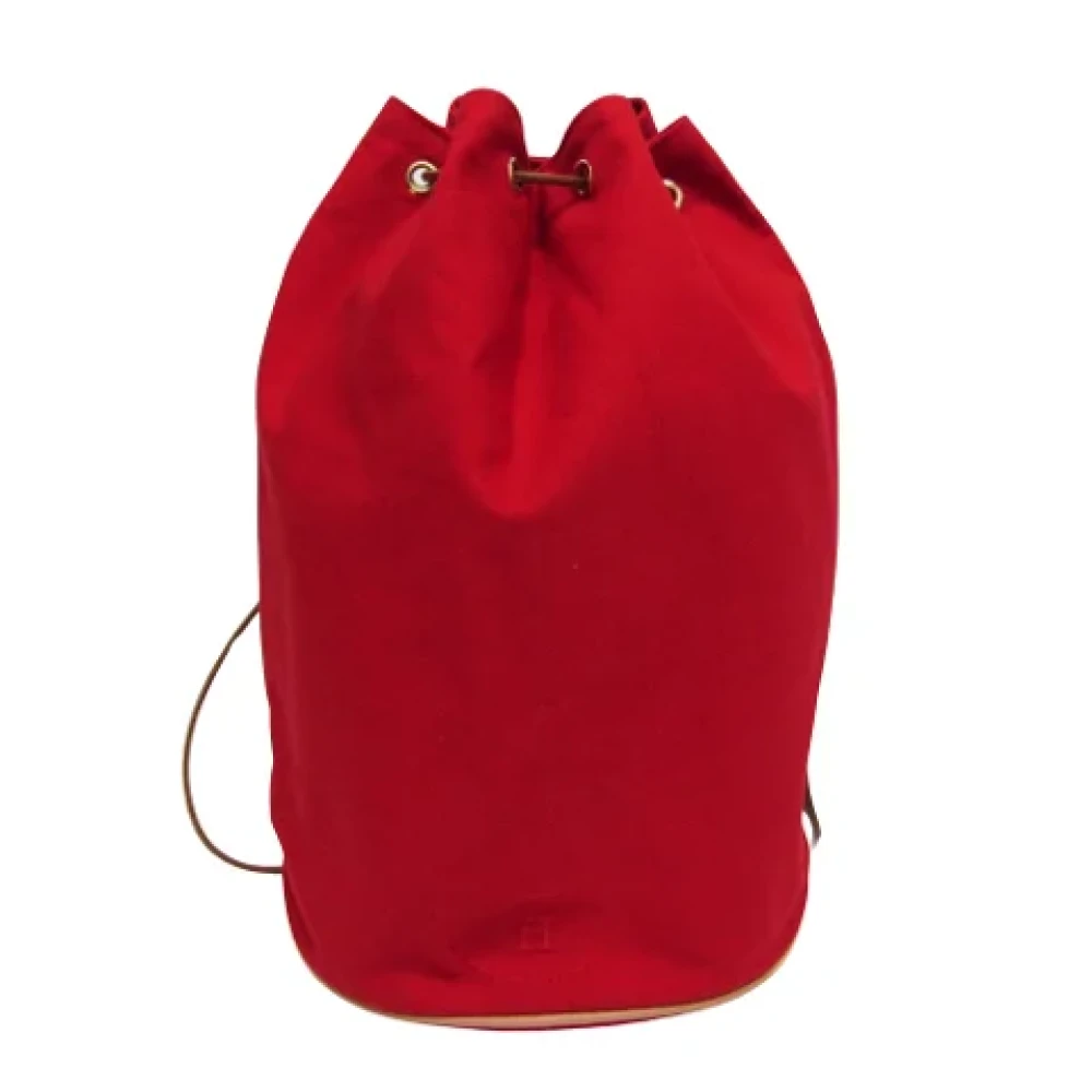 Hermès Vintage Pre-owned Cotton backpacks Red Dames