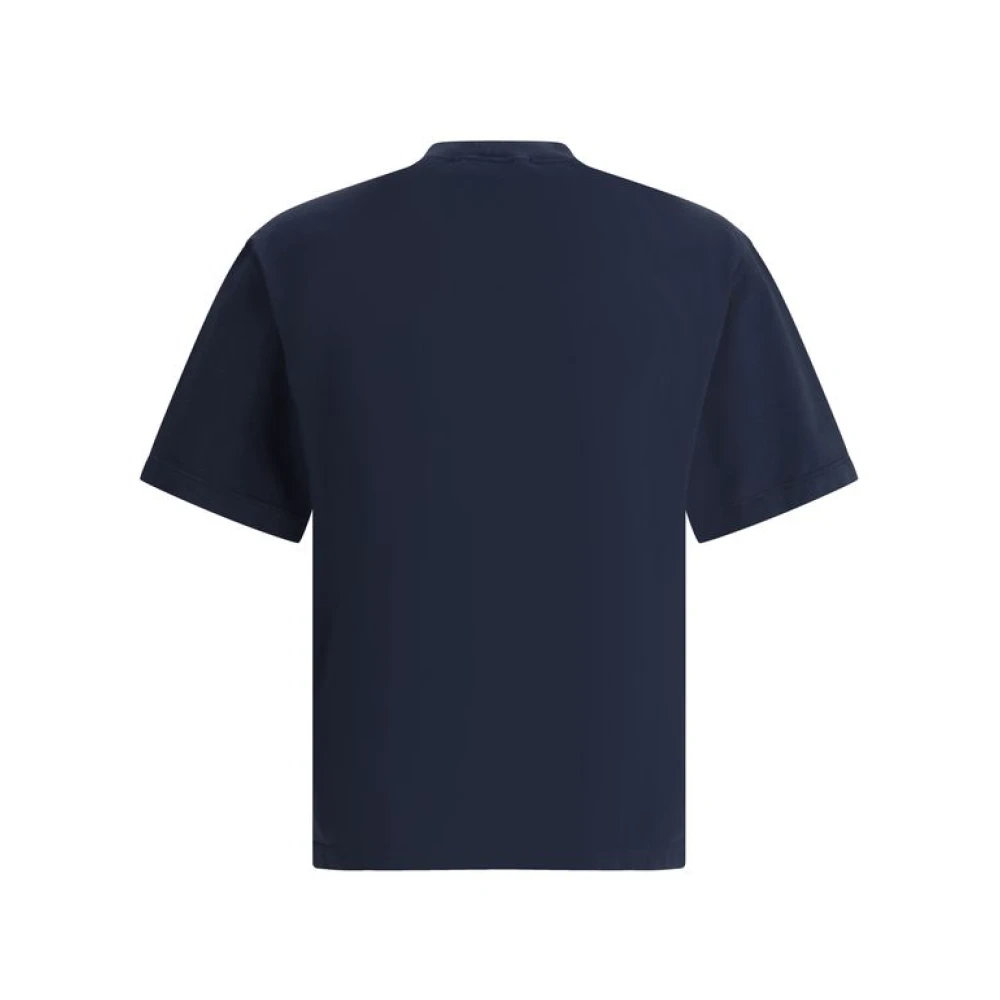 Stone Island Monogram Patch Katoenen T-shirt Blue Heren