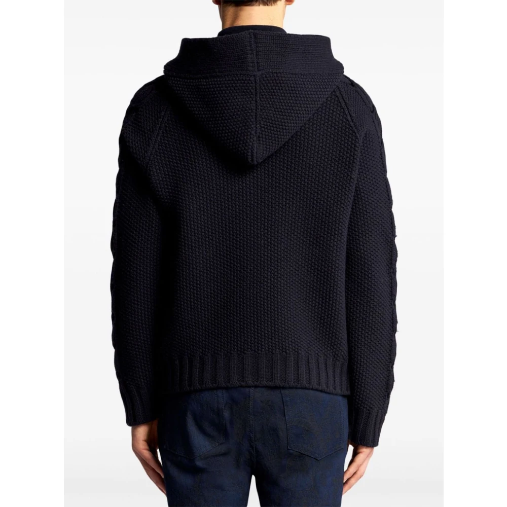 ETRO Gebreide hoodie truien voor mannen Blue Heren