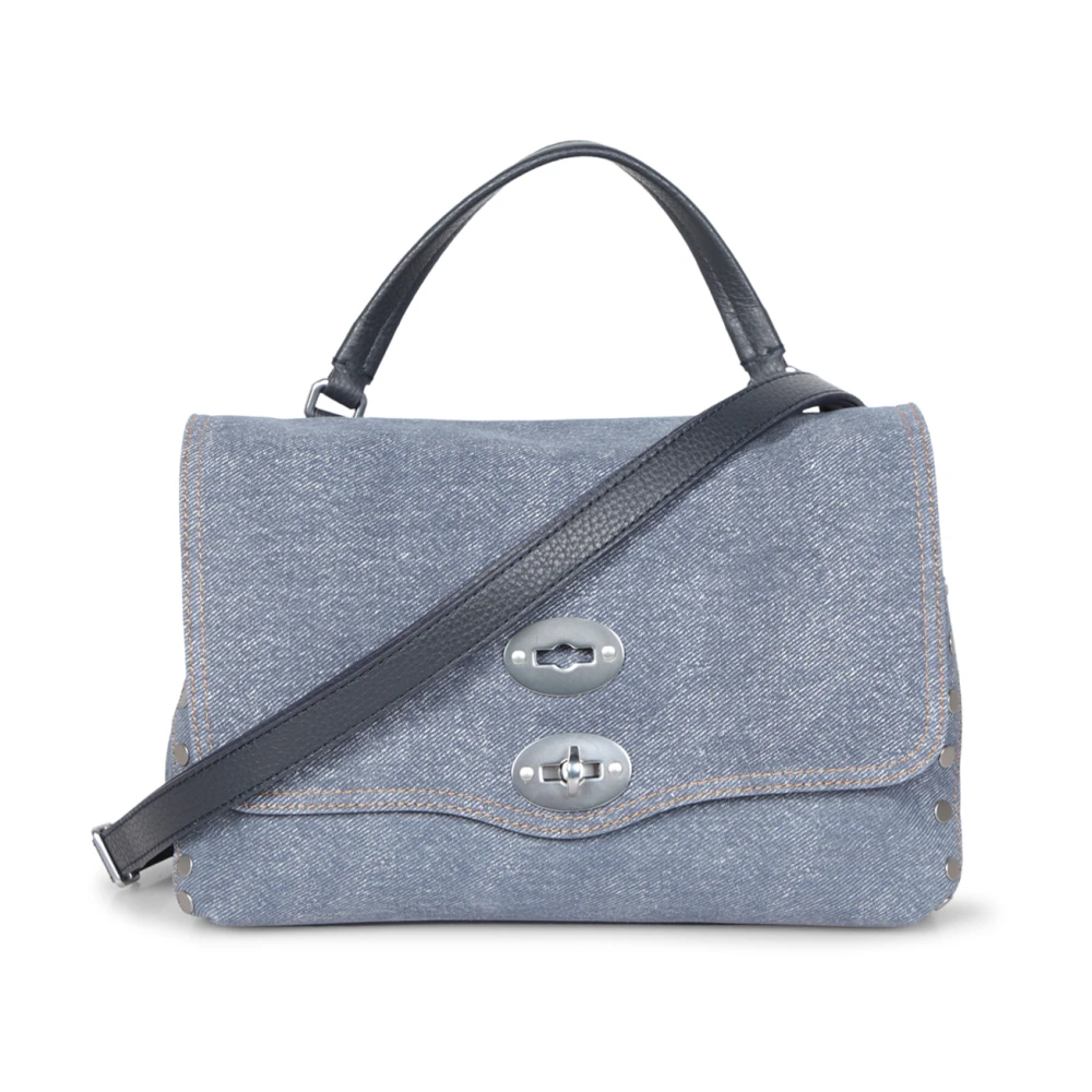 Zanellato Blauwe Leren Schoudertas Elegant Ontwerp Blue Dames