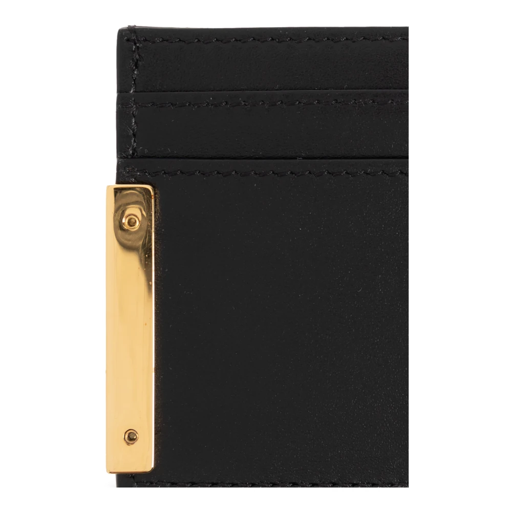 Moschino Leren kaarthouder Black Heren