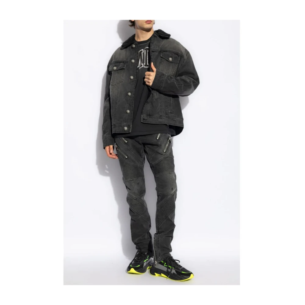 Amiri Zwarte Crewneck Patch T-shirts en Polos Black Heren