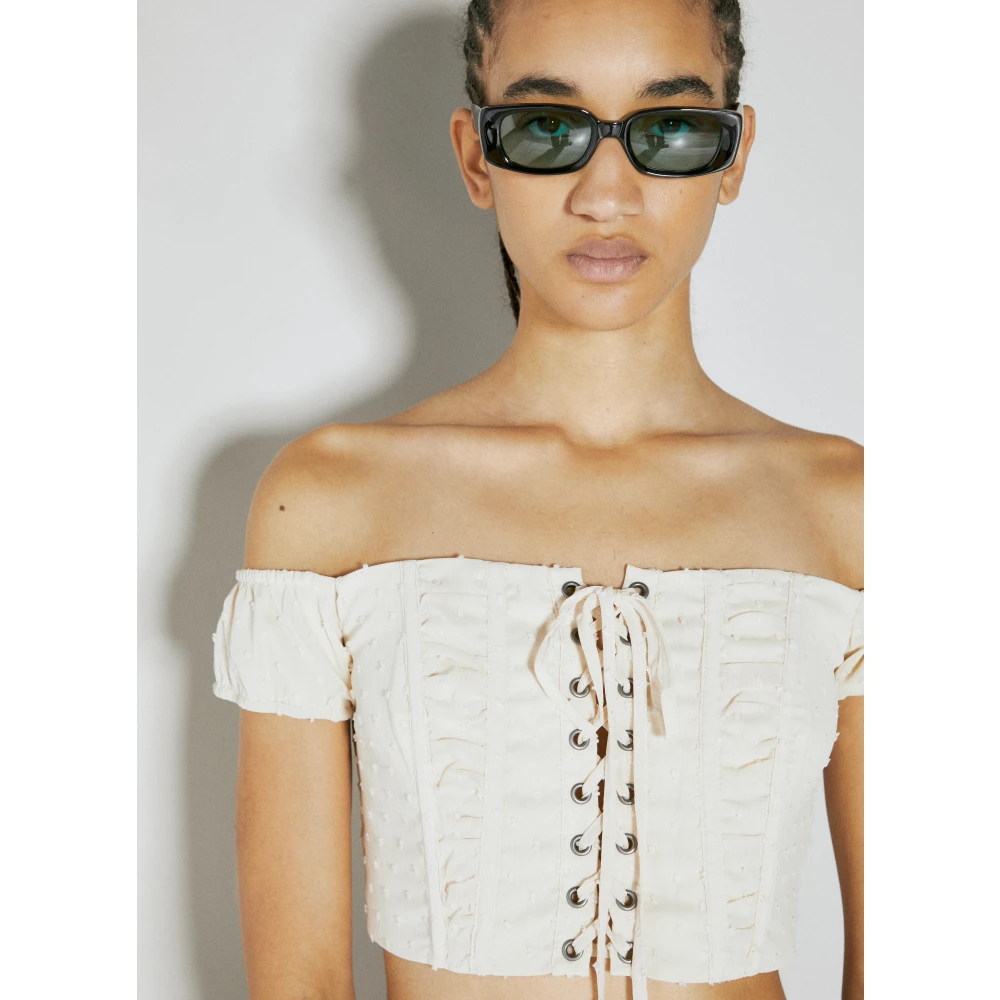Guess Kant Korte Top White Dames