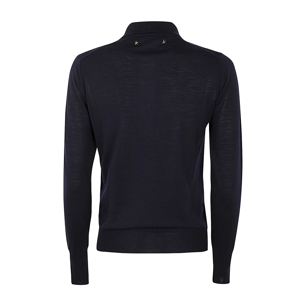 Golden Goose Navy Knit Polo Blue Dames