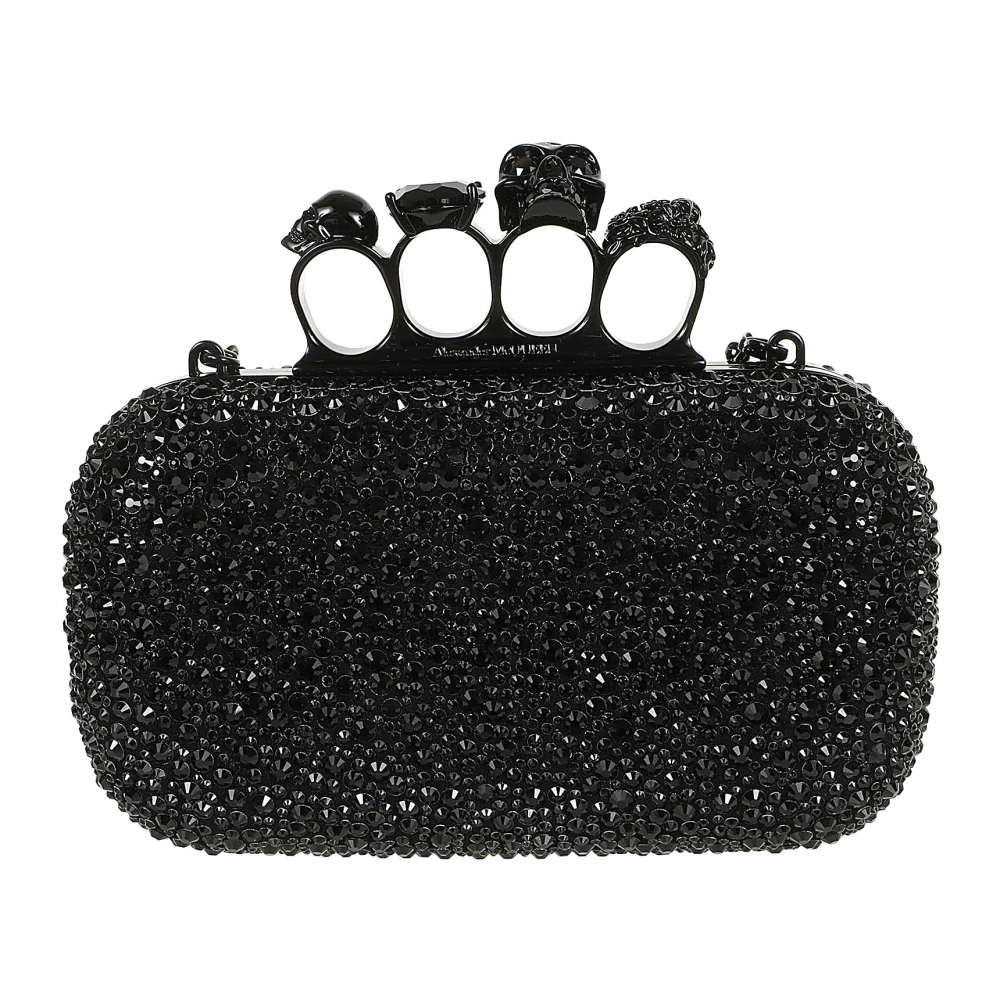 Alexander mcqueen Zwarte Skull Clutch Tas Black Dames