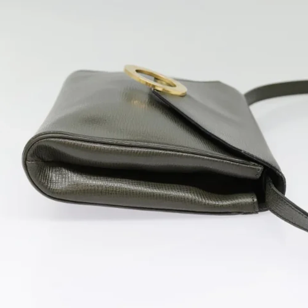 Celine Vintage Pre-owned Leather shoulder-bags Green Dames