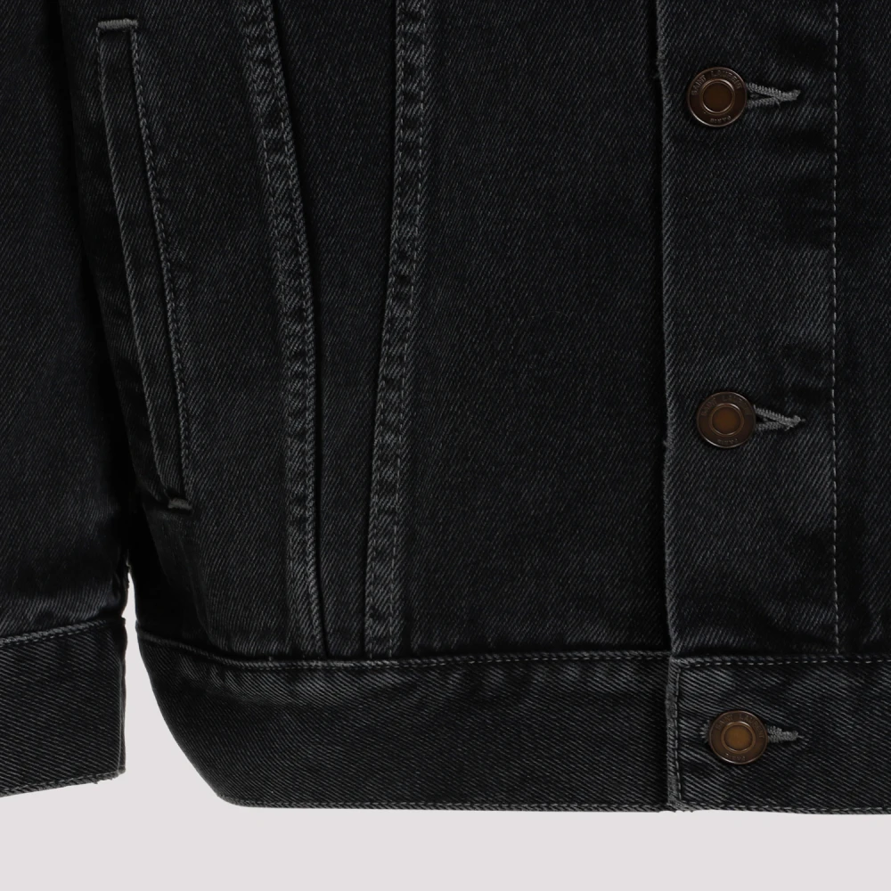 Saint Laurent Zwarte Denimjas Eivorm Black Heren