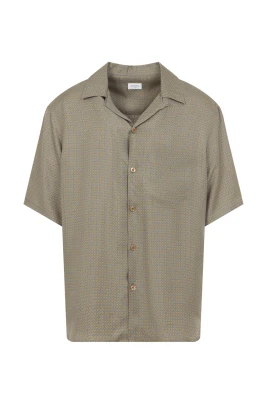 Geometric Silk Satin Shirt