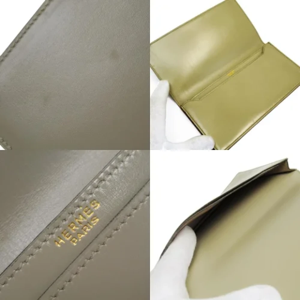 Hermès Vintage Pre-owned Leather wallets Beige Heren