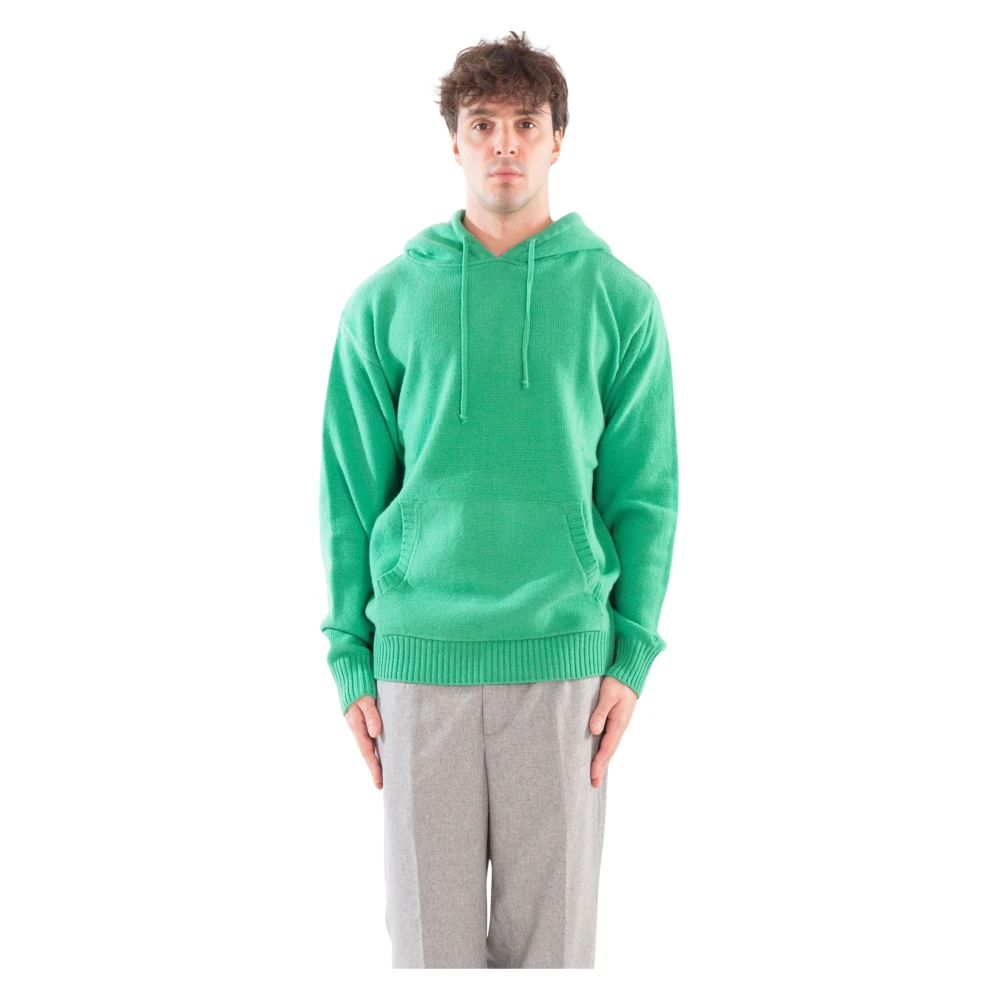 Seven Gauge Capuchon Lamswol Trui Green Heren